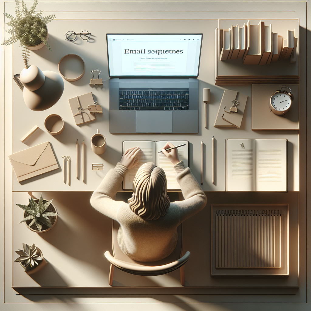 Email Sequences for Book Sales: Detailed image description incorporating the keyword naturally.