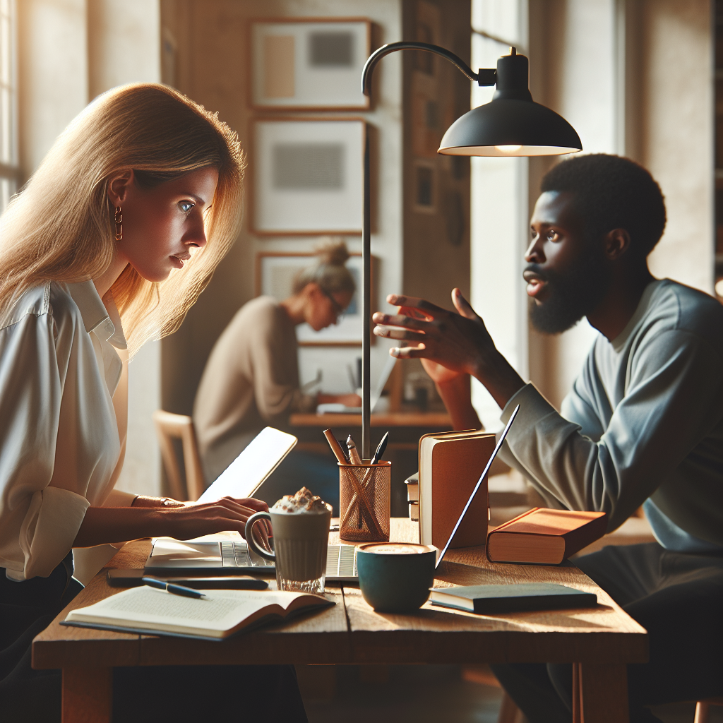 Virtual Book Club: A vibrant virtual reading session with members actively discussing a book.