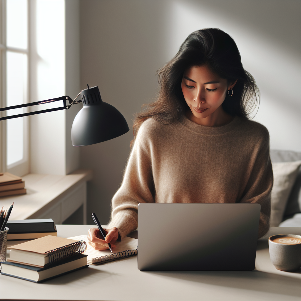 Write Clearly: Image showing a person writing with a clear mind.