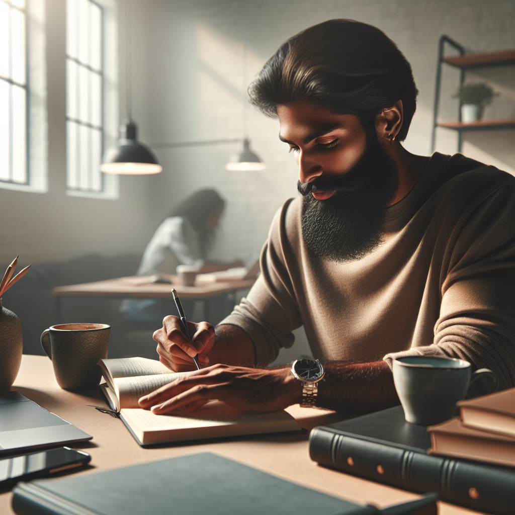 Book Joint Ventures: A group of authors working together around a table.