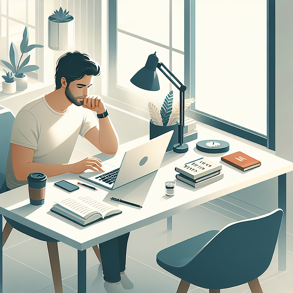 Strengthen Second Draft: An inspiring image of a writer deep in thought, revising their manuscript.